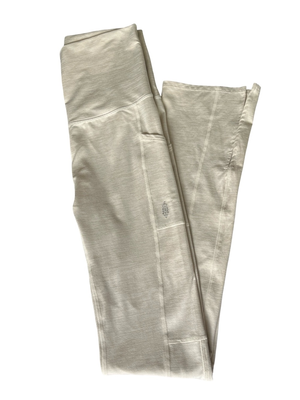 Free People Movement High Waisted Leggings Cream Straight Leg Womens Size Small